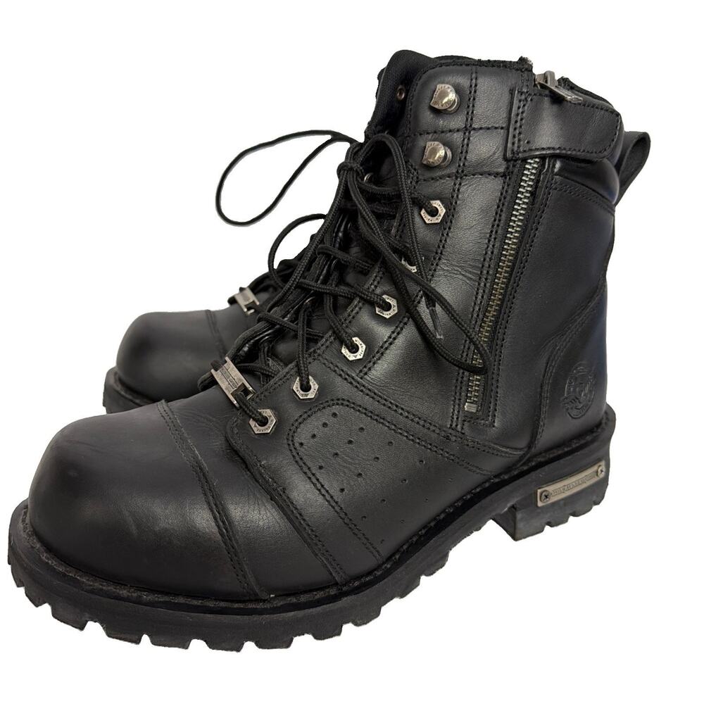 Milwaukee Leather Motorcycle Boots Size 9M Mens, Zippered